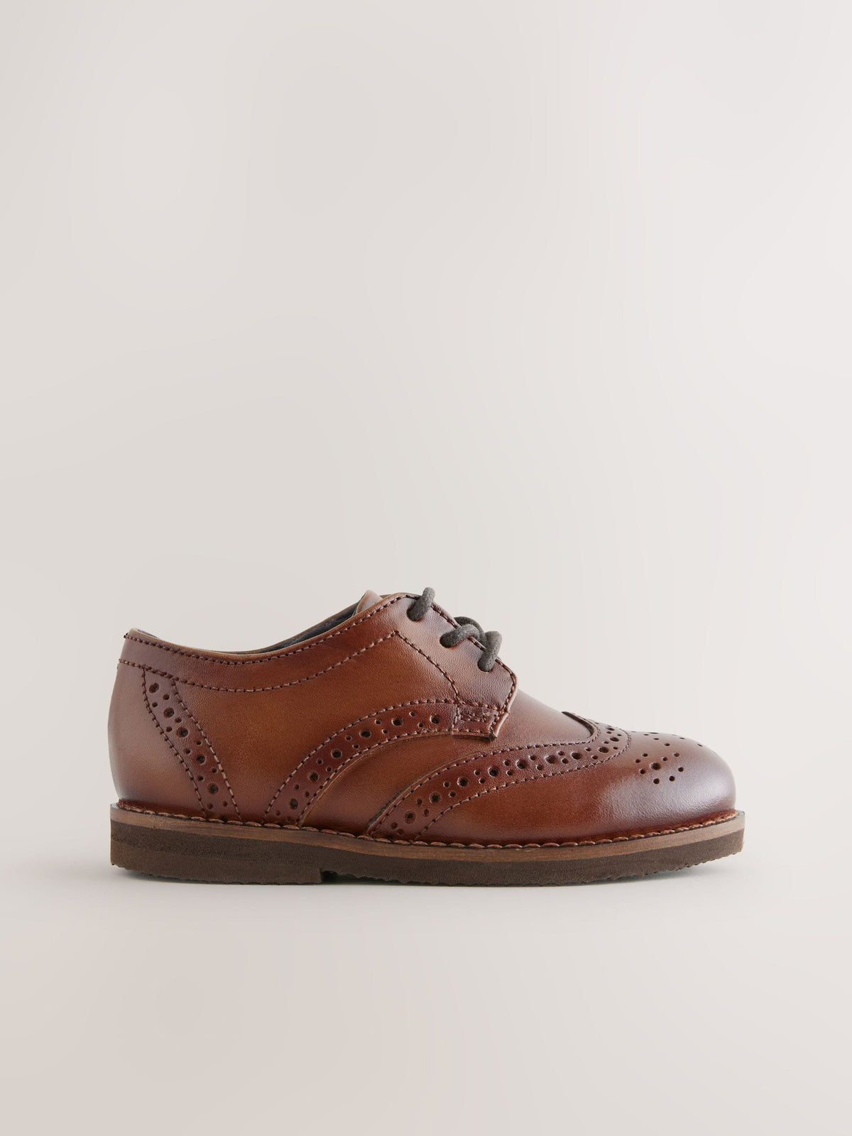 Tan Brown Wide Fit (G) Smart Leather Brogue Shoes image 2