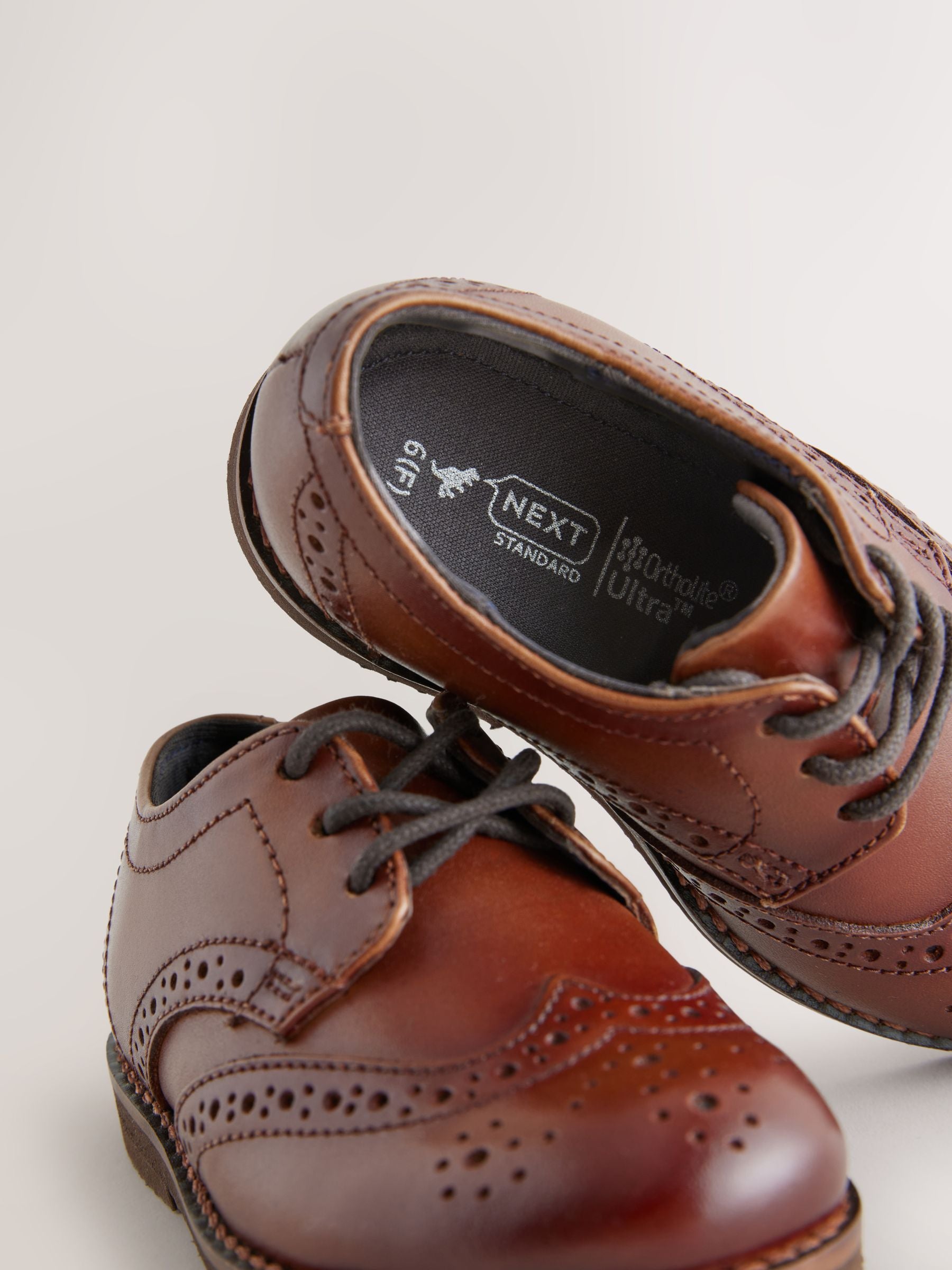 Tan Brown Wide Fit (G) Smart Leather Brogue Shoes image 4