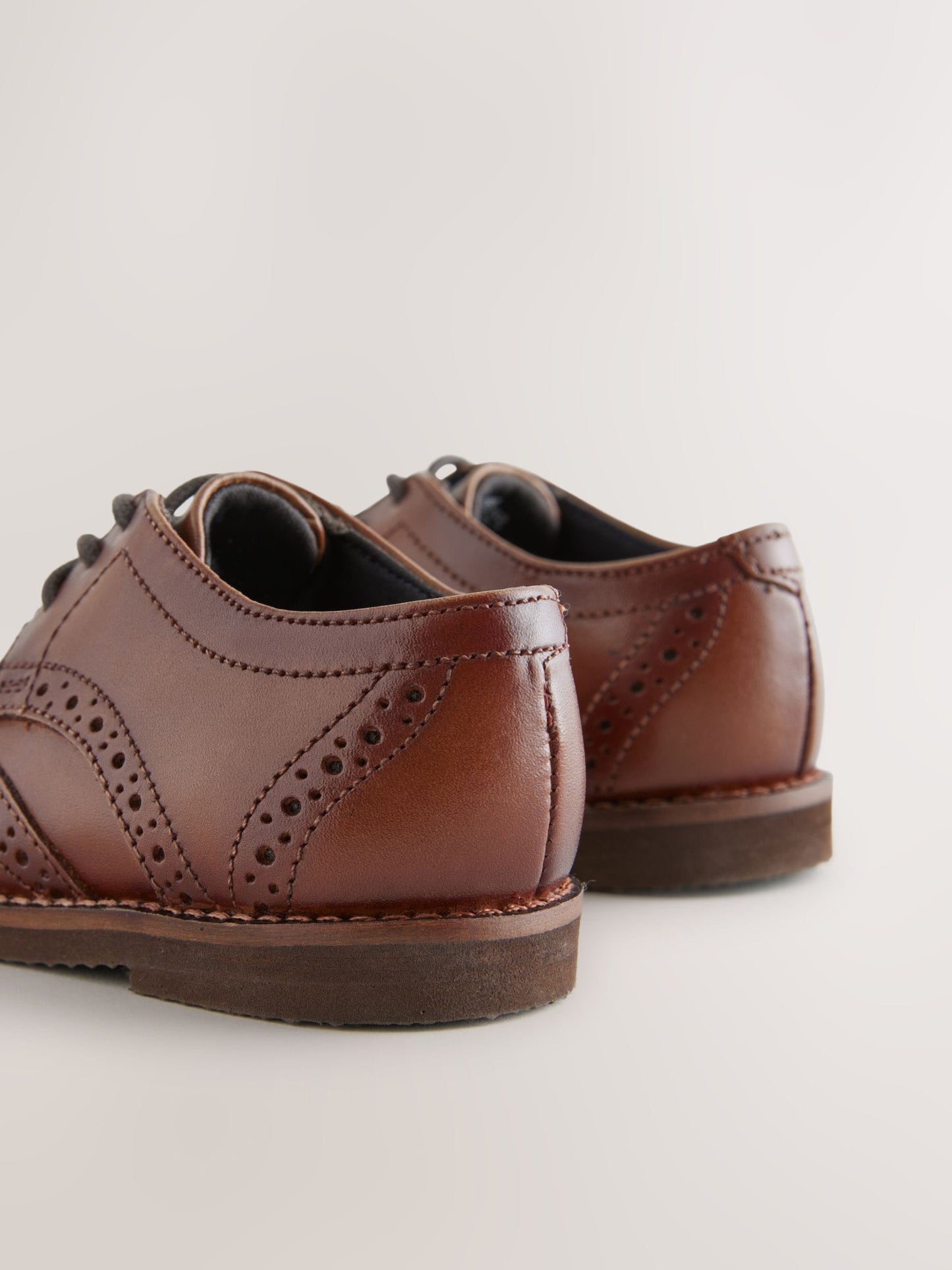 Tan Brown Wide Fit (G) Smart Leather Brogue Shoes image 5