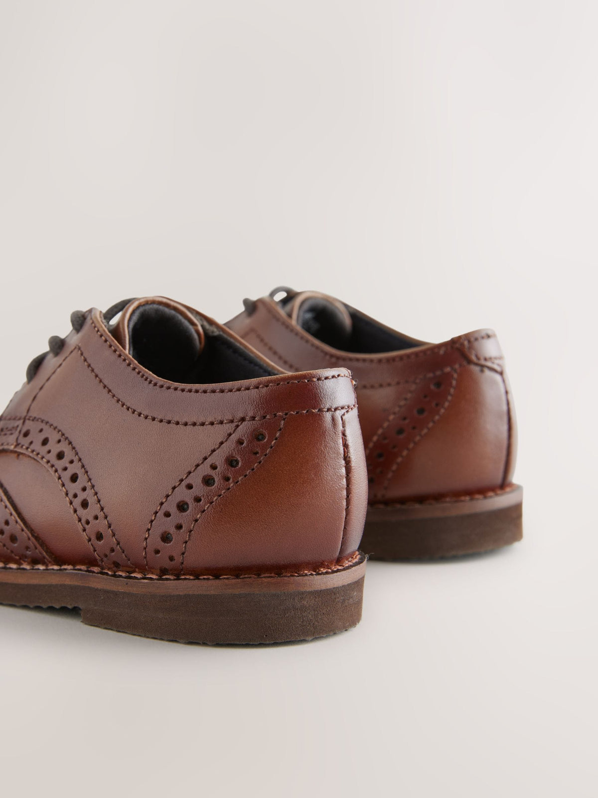Tan Brown Wide Fit (G) Smart Leather Brogue Shoes image 4