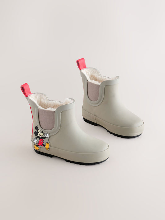 Neutral Mickey Mouse Warm Lined Ankle Wellies - image 1