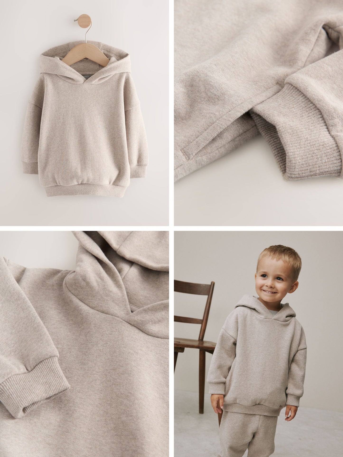 Dsiney Kidz - Oatmeal Marl Soft Touch Hoodie (3mths-7yrs) image 3