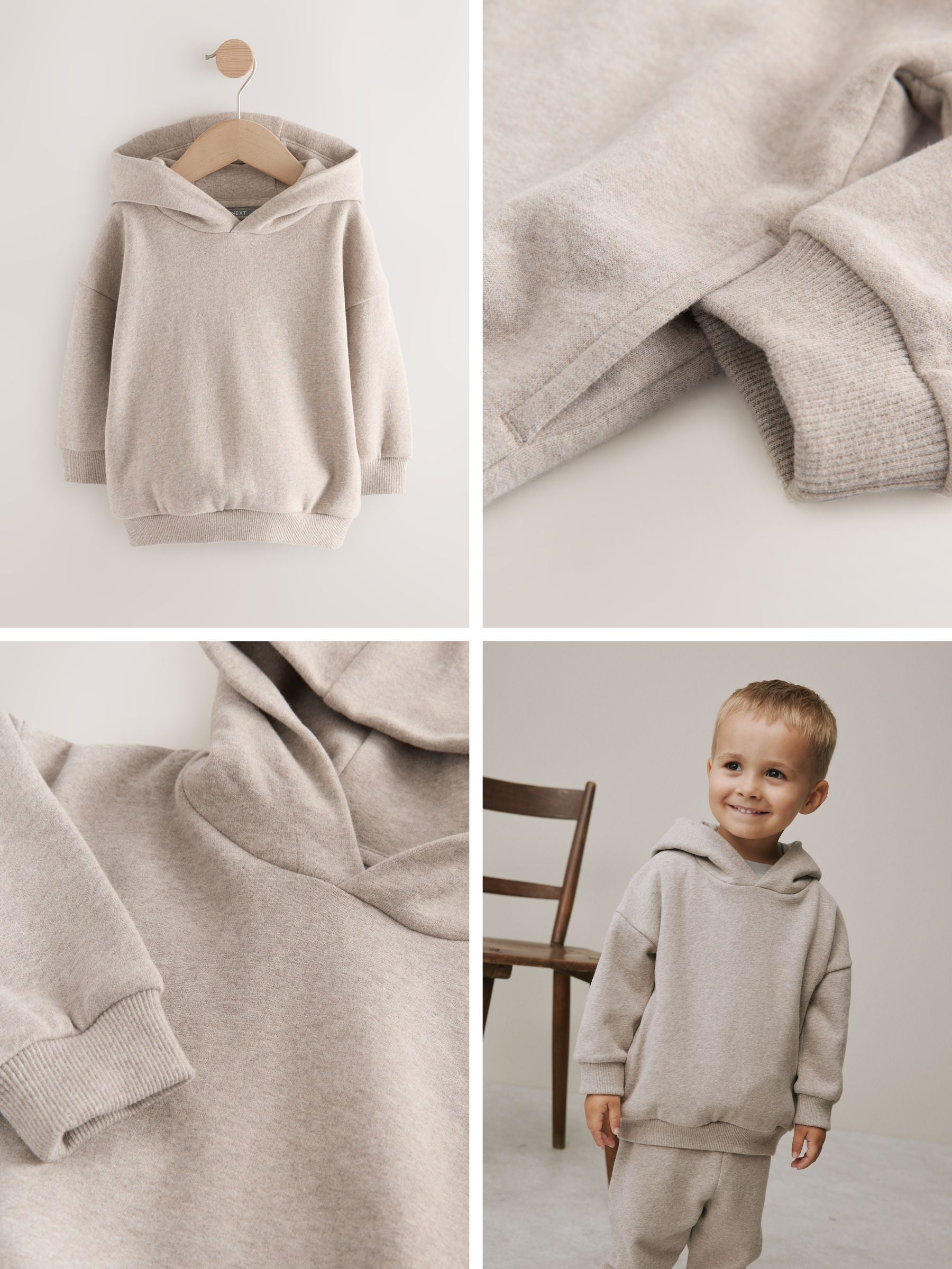 Dsiney Kidz - Oatmeal Marl Soft Touch Hoodie (3mths-7yrs) image 3