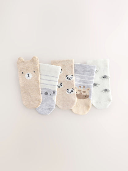 Neutral Baby Socks 5 Pack (0mths-2yrs)