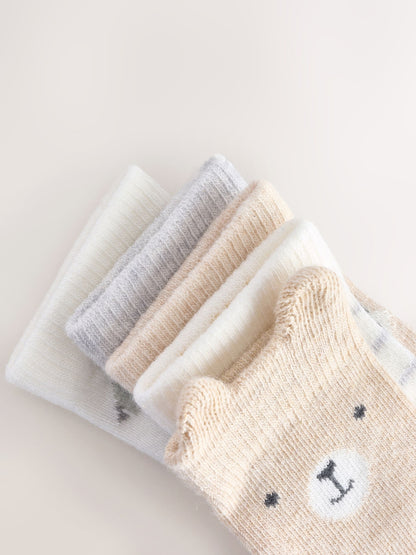 Neutral Baby Socks 5 Pack (0mths-2yrs)