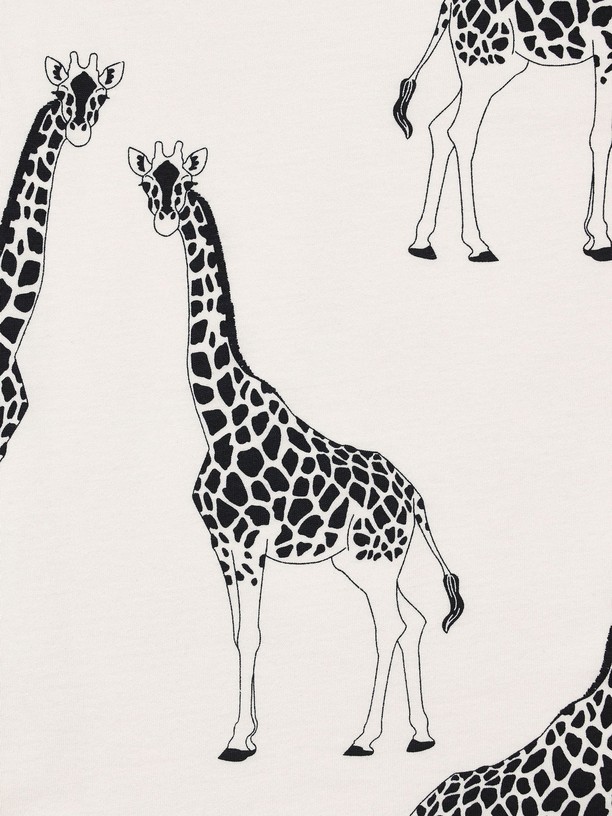 Chelsea Peers White Kids 100% Cotton Cream Giraffe Print Crewneck Short Pyjamas Set - image 3
