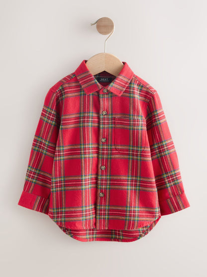 Red Tartan Long Sleeve Christmas Check Shirt (3mths-7yrs)