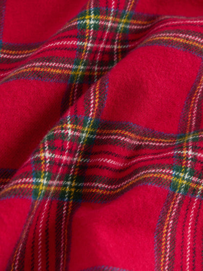 Red Tartan Long Sleeve Christmas Tartan Check Character Shirt (3mths-10yrs)