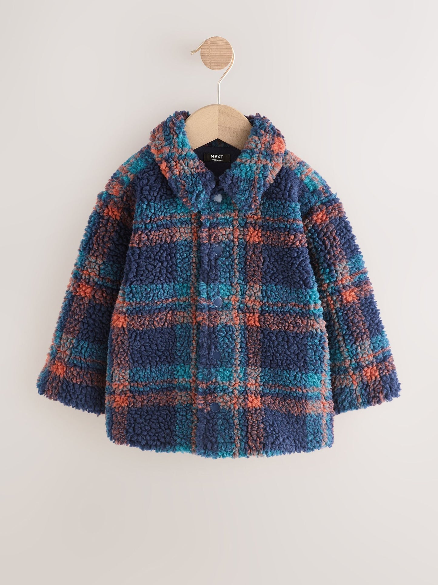 Navy Check Borg Fleece Shacket (3mths-7yrs)