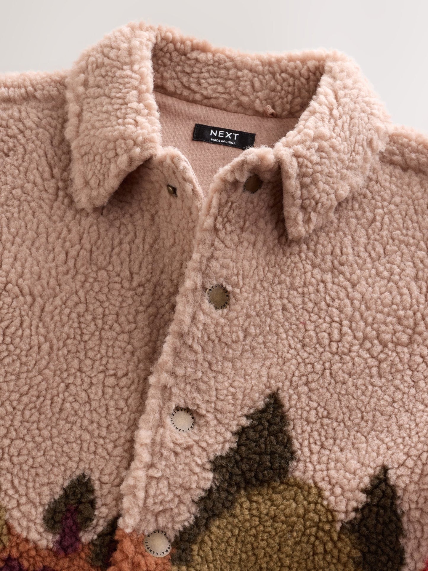 Neutral Scenic Print Borg Fleece Shacket (3mths-7yrs)