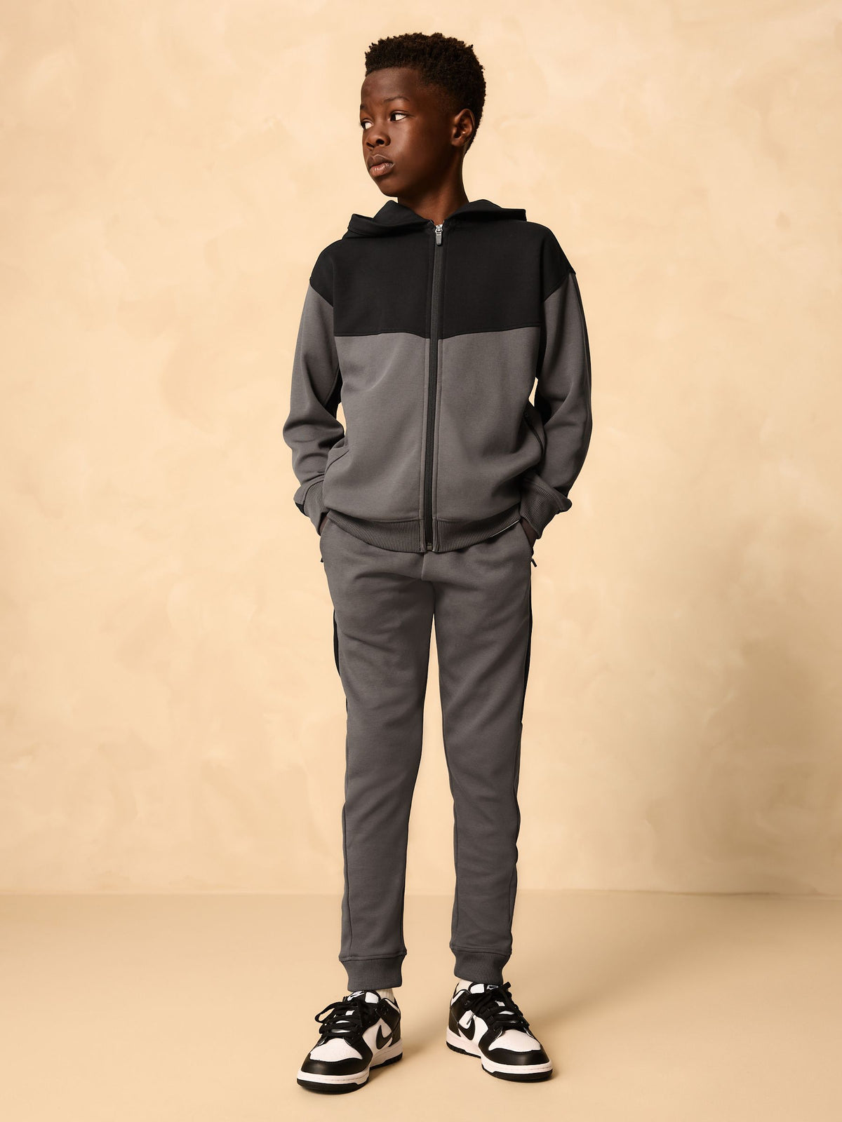 Charcoal Grey Tech Sportswear Hoodie and Joggers Set (3-16yrs) - image 1