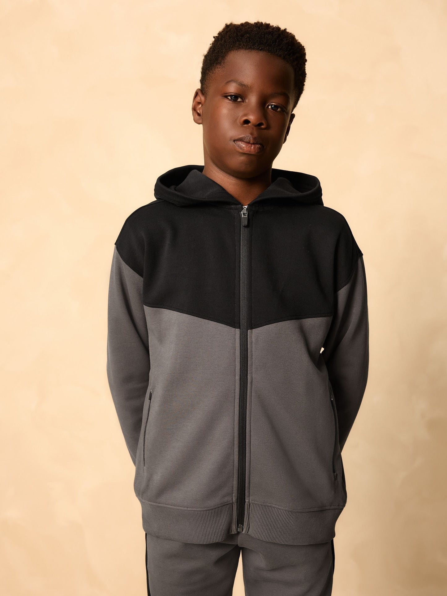 Charcoal Grey Tech Sportswear Hoodie and Joggers Set