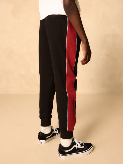 Black/Red Colourblock Hoodie Set