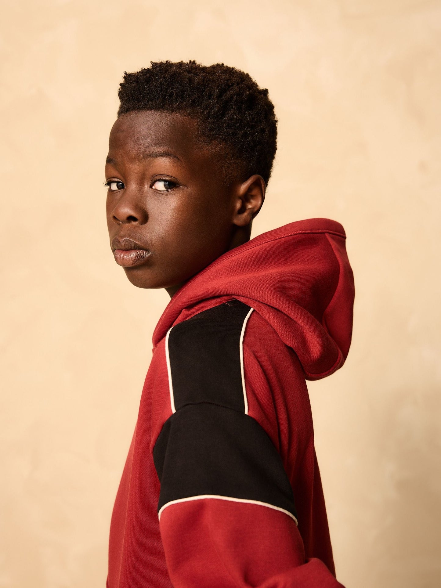 Black/Red Colourblock Hoodie Set