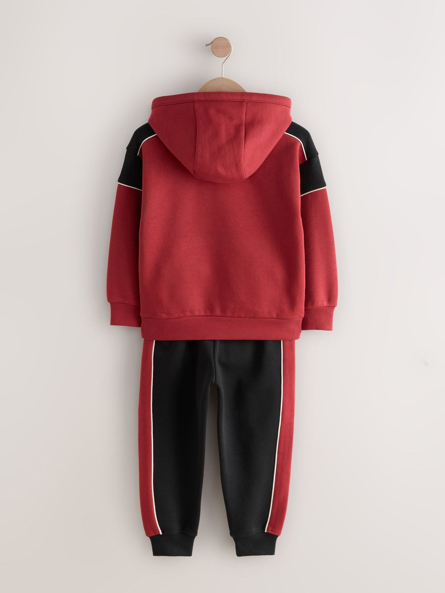 Black/Red Colourblock Hoodie Set