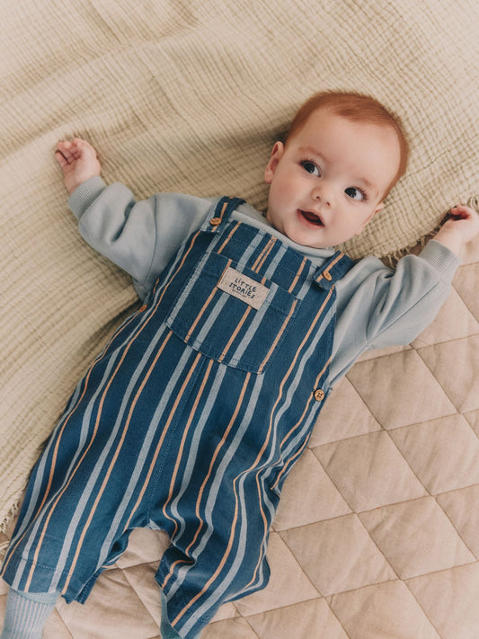 Mineral Stripe Baby Woven Dungaree and Bodysuit Set (0mths-2yrs)
