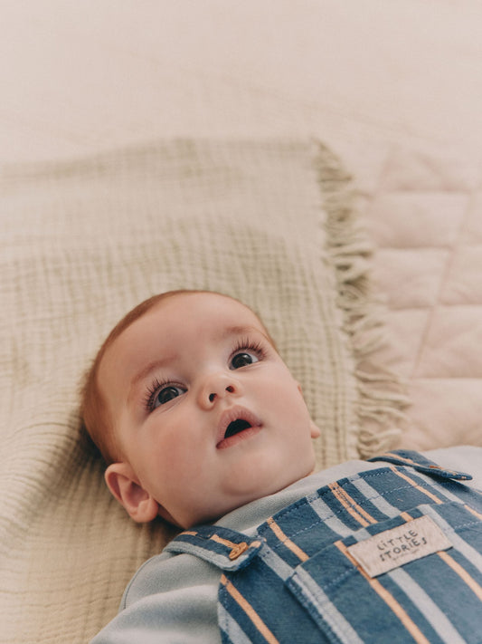 Mineral Stripe Baby Woven Dungaree and Bodysuit Set (0mths-2yrs)