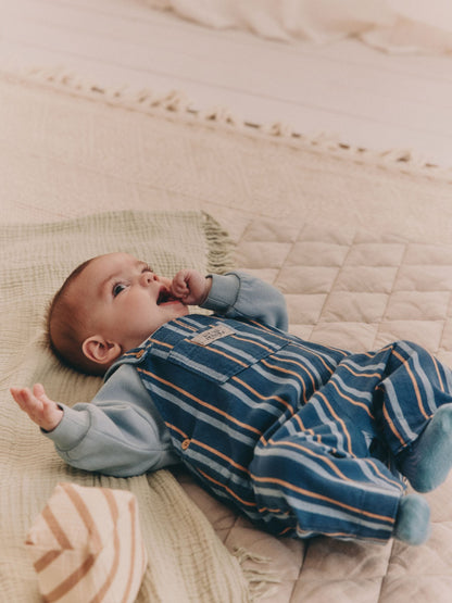 Mineral Stripe Baby Woven Dungaree and Bodysuit Set (0mths-2yrs)