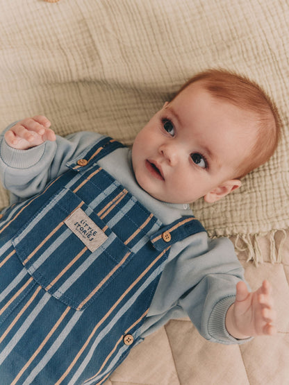 Mineral Stripe Baby Woven Dungaree and Bodysuit Set (0mths-2yrs)