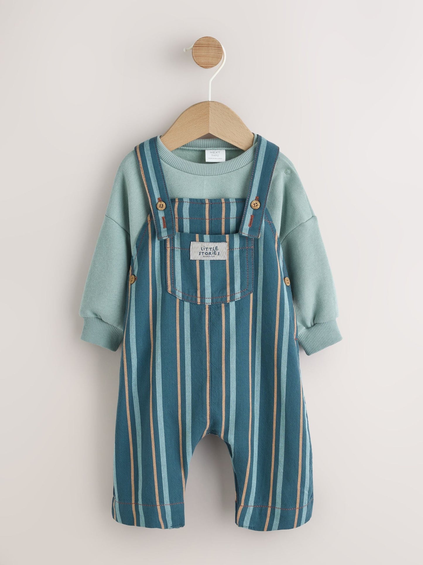 Mineral Stripe Baby Woven Dungaree and Bodysuit Set (0mths-2yrs)