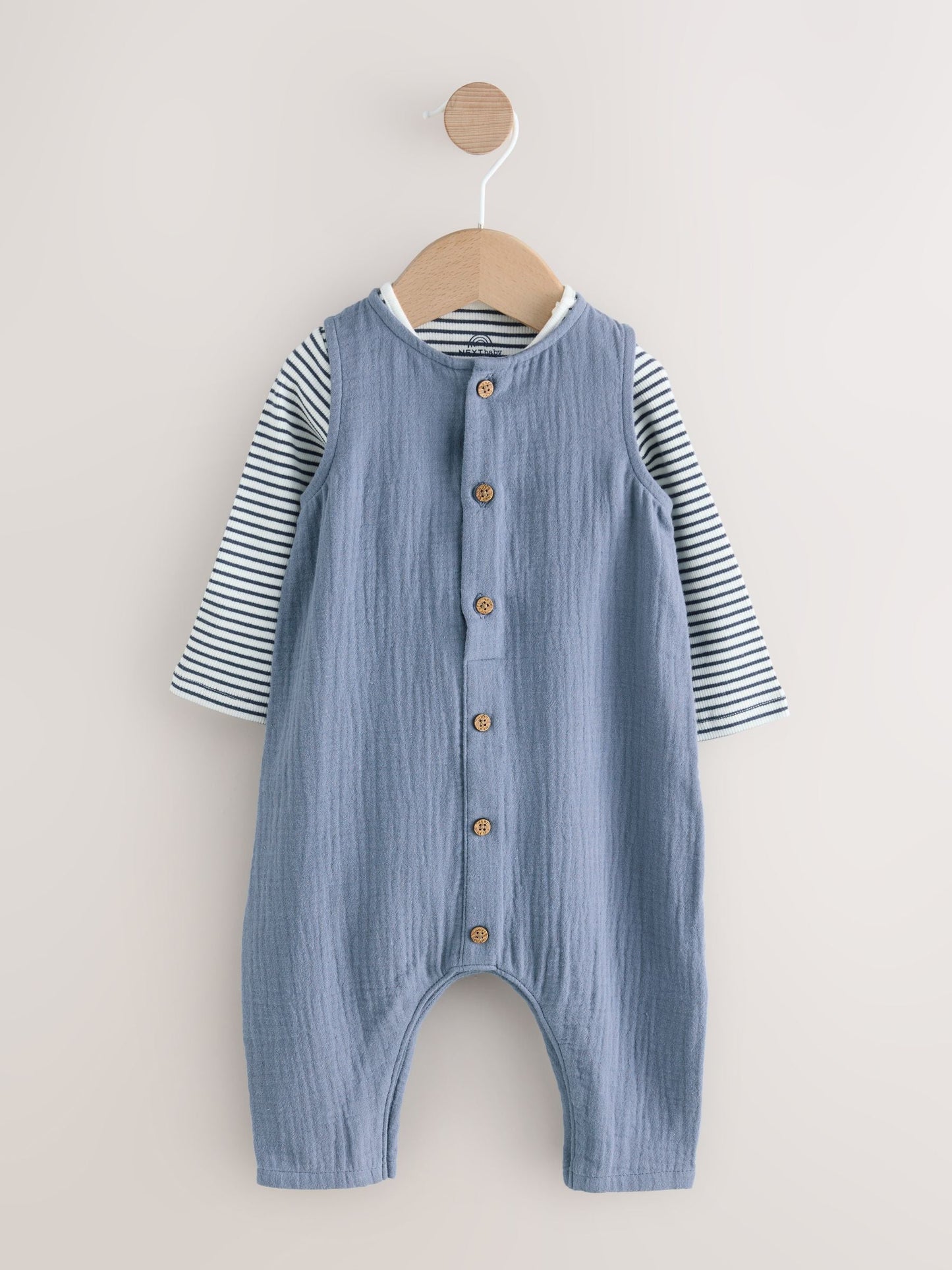 Blue Baby Dungarees and Bodysuit Set (0mths-2yrs)