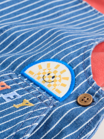 Bright Character Stripe Baby Denim Dungarees and Bodysuit Set (0mths-2yrs) image 3