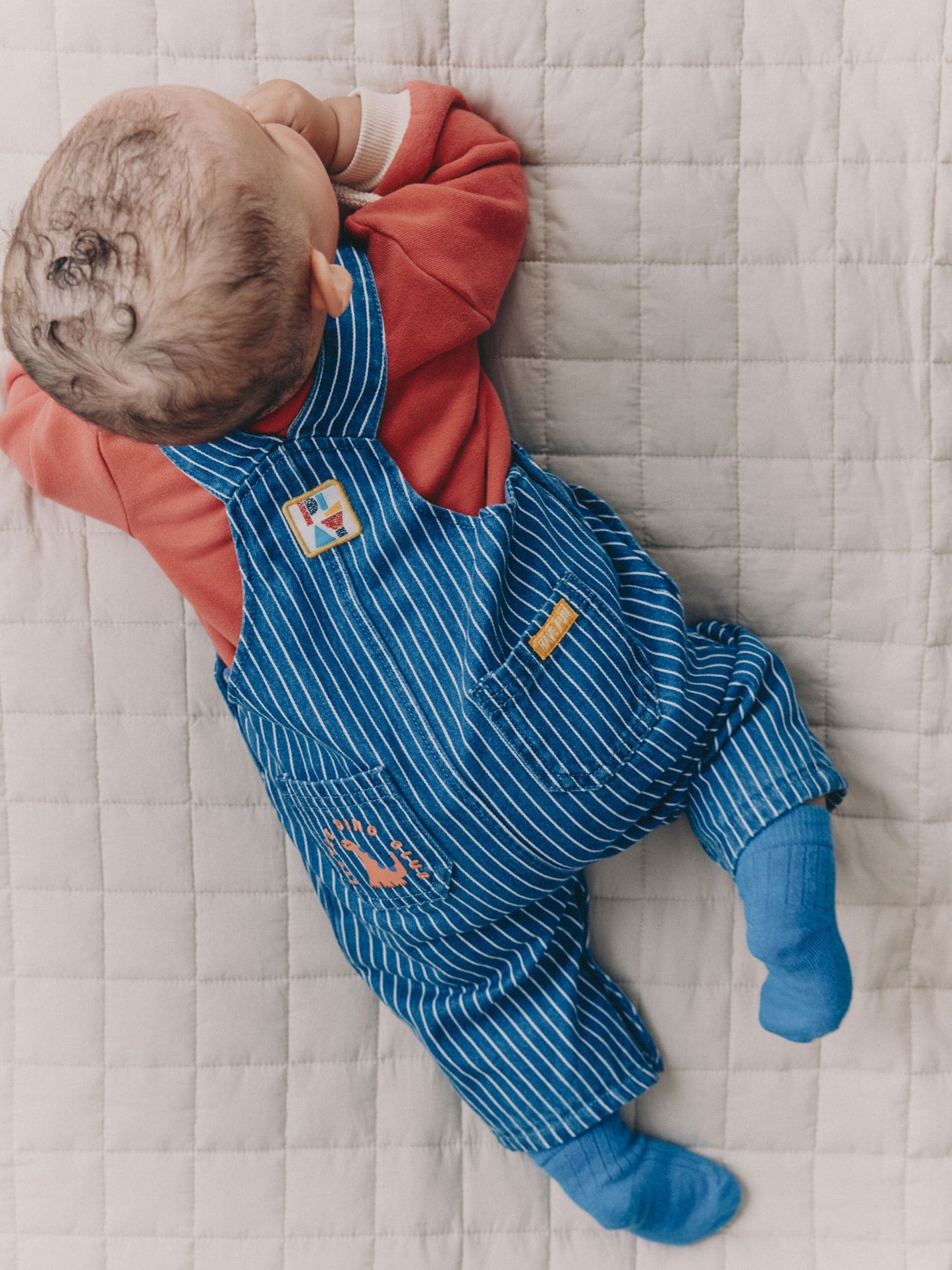 Bright Character Stripe Baby Denim Dungarees and Bodysuit Set (0mths-2yrs)