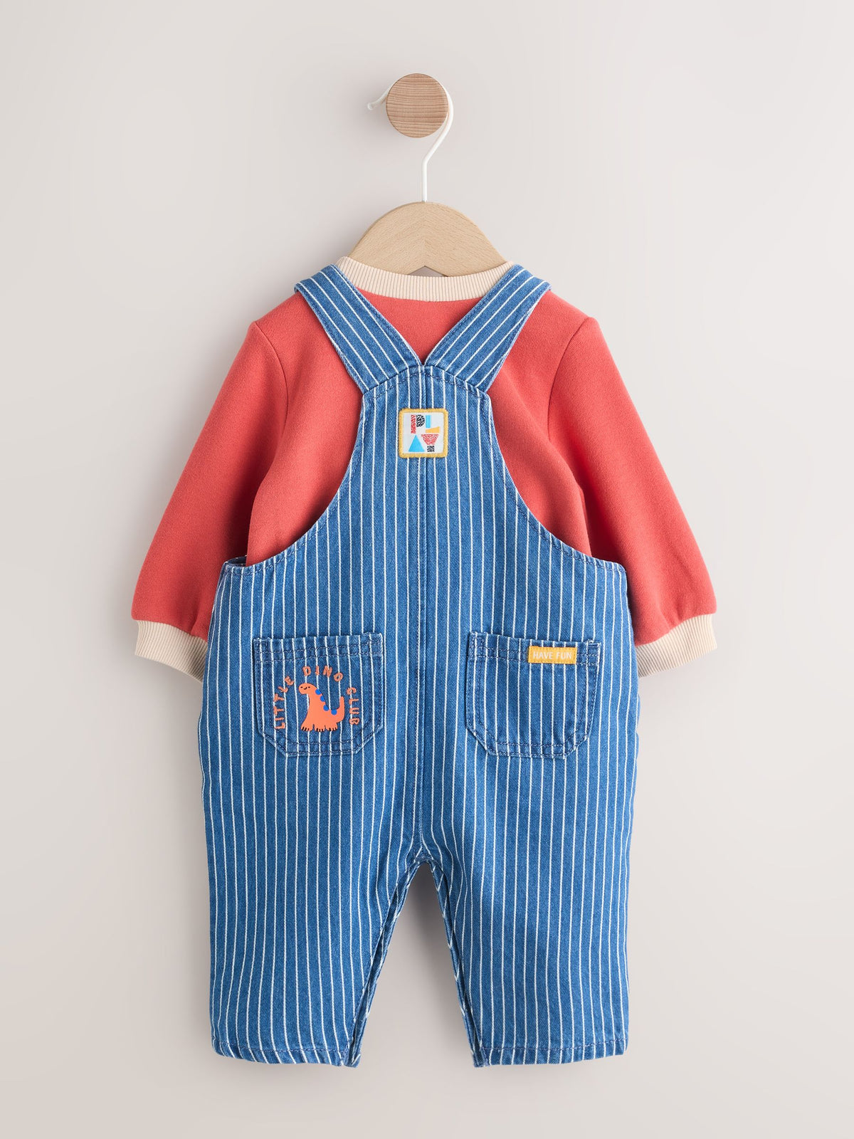 Bright Character Stripe Baby Denim Dungarees and Bodysuit Set (0mths-2yrs) image 6