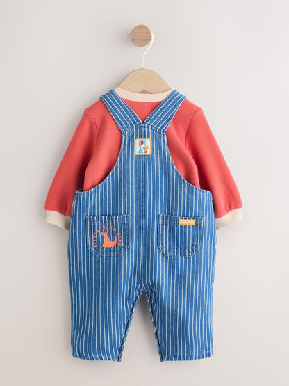 Bright Character Stripe Baby Denim Dungarees and Bodysuit Set (0mths-2yrs)
