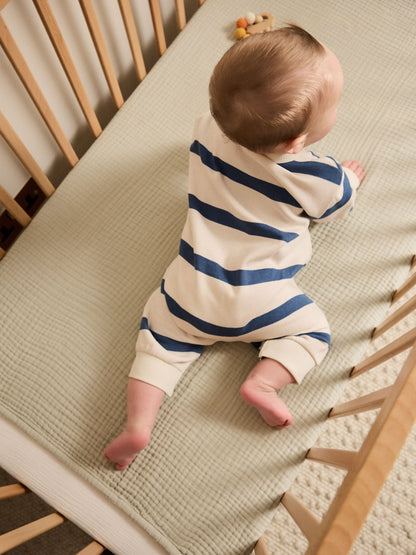 Blue Stripe Baby Sweat Romper (0mths-3yrs) image 3
