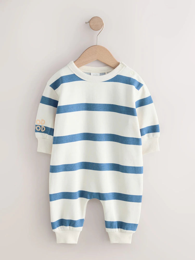 Blue Stripe Baby Sweat Romper (0mths-3yrs)