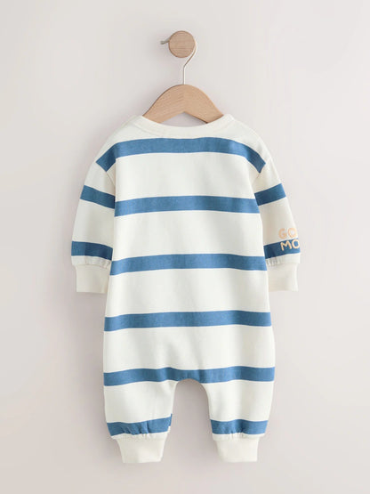 Blue Stripe Baby Sweat Romper (0mths-3yrs)