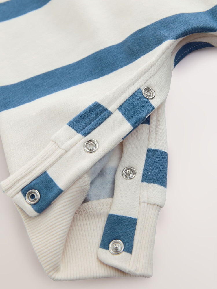Blue Stripe Baby Sweat Romper (0mths-3yrs)