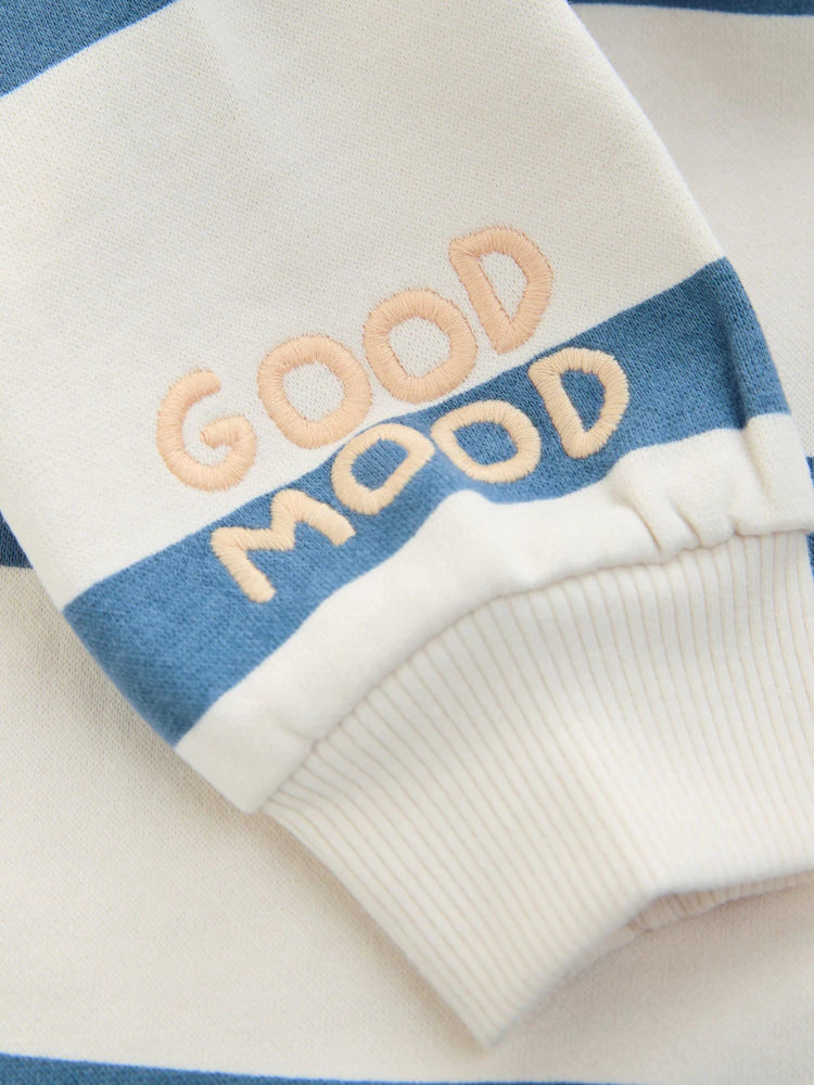 Blue Stripe Baby Sweat Romper (0mths-3yrs)