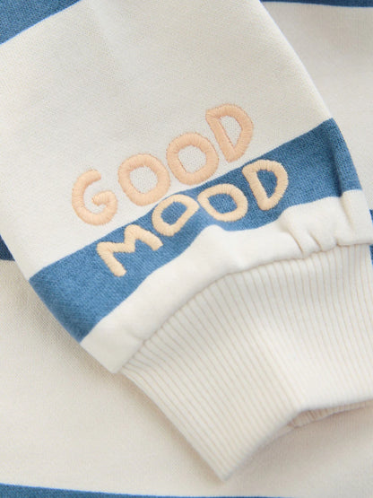 Blue Stripe Baby Sweat Romper (0mths-3yrs)