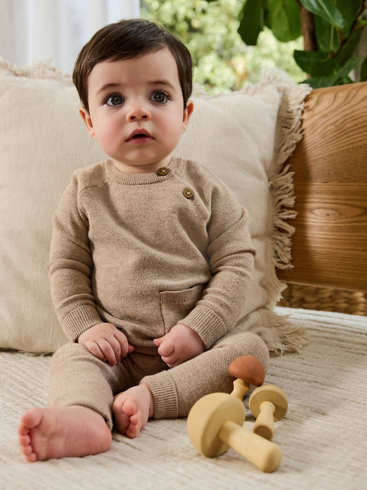 Neutral Baby Knitted Jumper and Leggings Set (0mths-2yrs) image 1