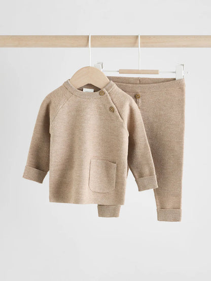 Neutral Baby Knitted Jumper and Leggings Set (0mths-2yrs)