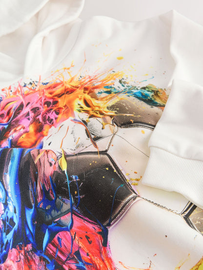 White Football Older Boys Graphic Print Hoodie (3-16yrs)