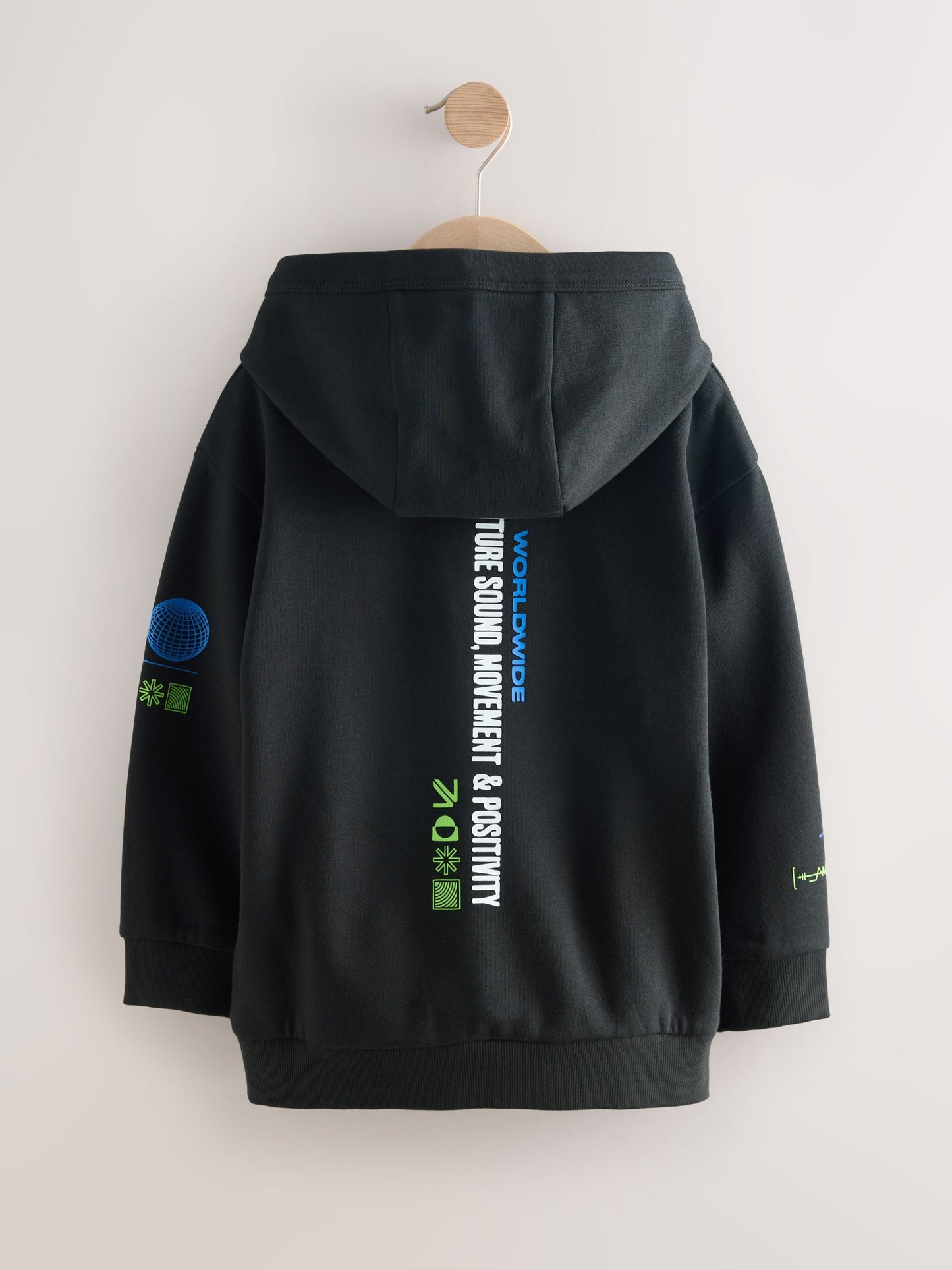 Black Headphones Older Boys Graphic Print Hoodie (3-16yrs)