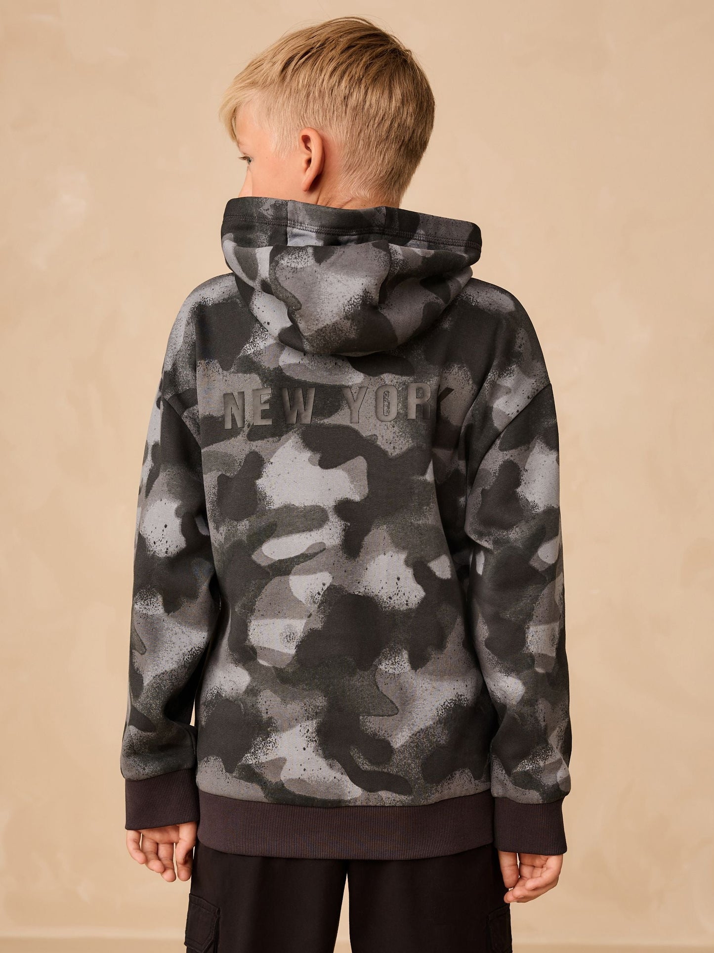 Mono Camo Older Boys Graphic Print Hoodie (3-16yrs)