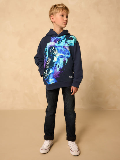 Navy Controller Older Boys Graphic Print Hoodie (3-16yrs)