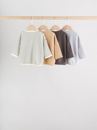Mono Stripe Baby Long Sleeve T-Shirts 4 Pack (0mths-2yrs) image 7