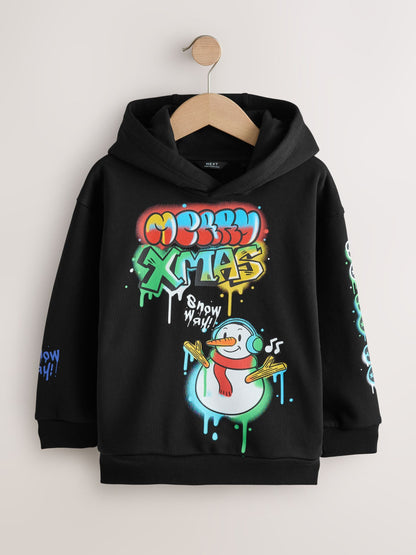 Black Christmas Hoodie (3-16yrs)