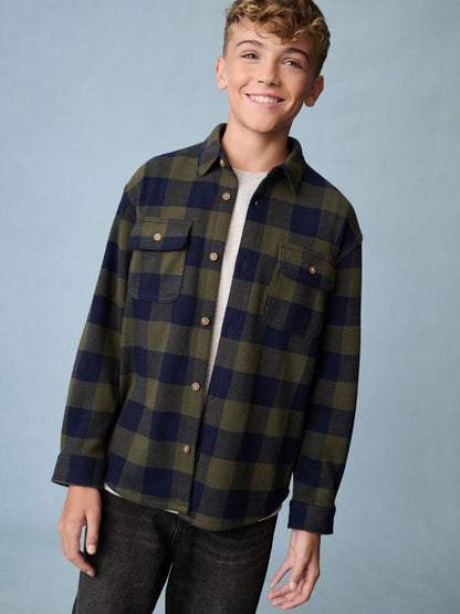 Green Long Sleeve Check Shirt (3-16yrs) - image 1