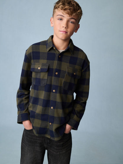 Green Long Sleeve Check Shirt (3-16yrs) - image 2