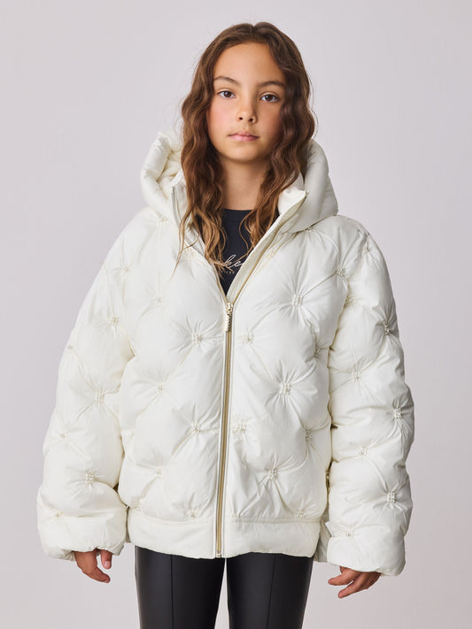 Baker by Ted Baker Cream Padded Pearl Coat image 1