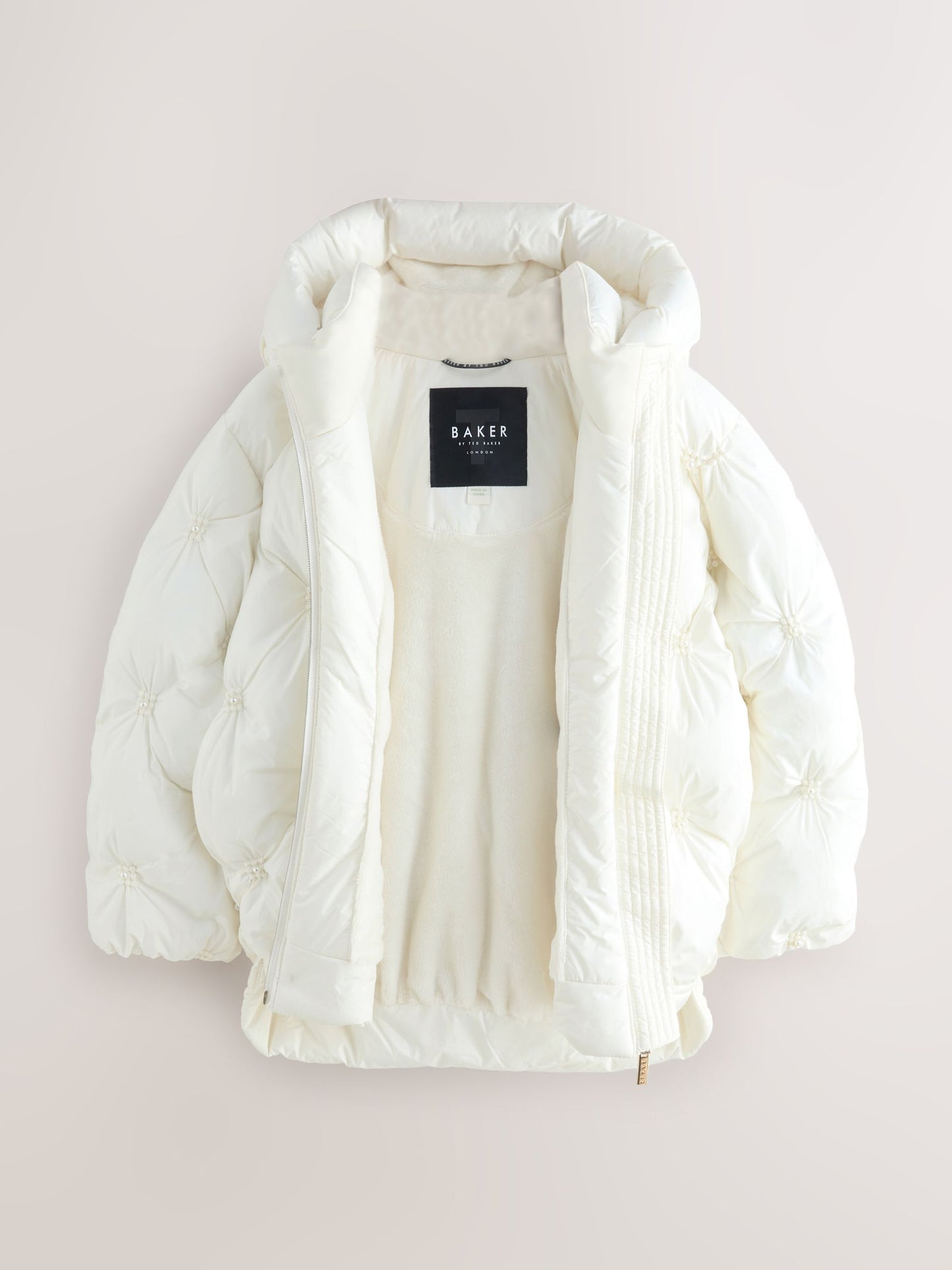 Baker by Ted Baker Cream Padded Pearl Coat image 10