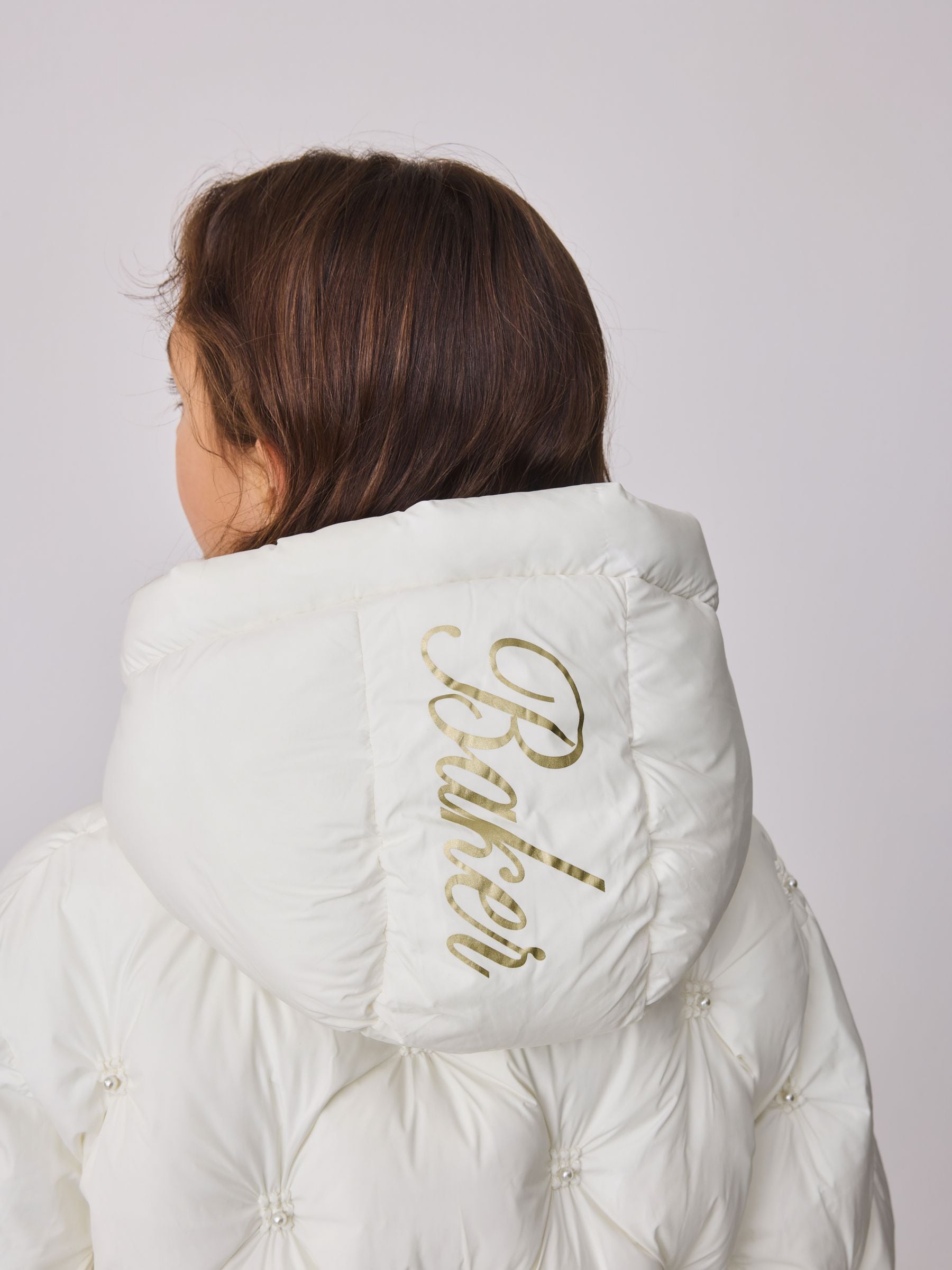 Baker by Ted Baker Cream Padded Pearl Coat image 6