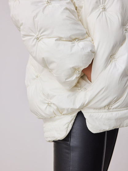 Baker by Ted Baker Cream Padded Pearl Coat image 7