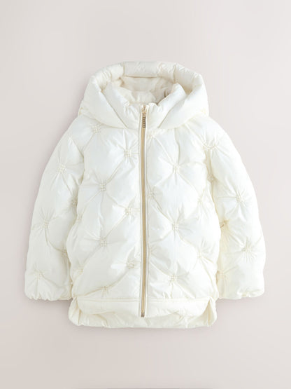 Baker by Ted Baker Cream Padded Pearl Coat image 9